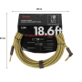 Kabel instrumentalny FENDER CABLE DELUXE SERIES 18.6' ANGLED TWEED
