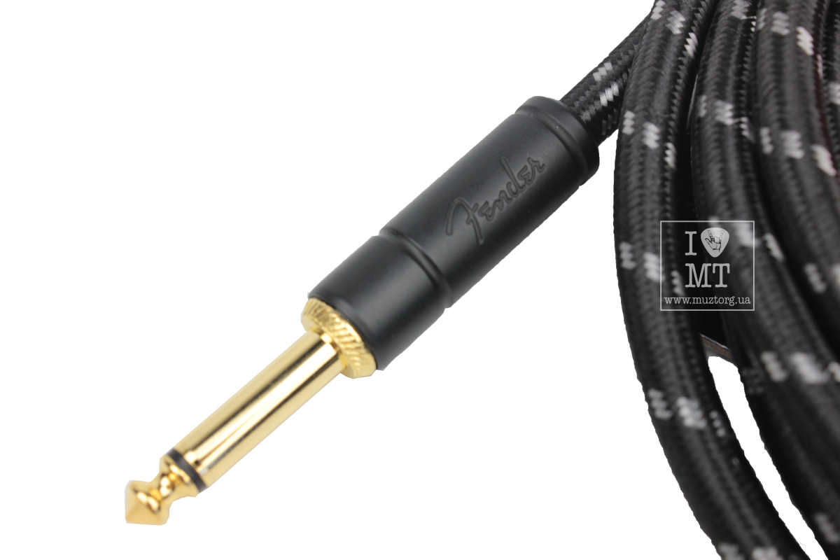Kabel instrumentalny FENDER CABLE DELUXE SERIES 15' ANGLED BLACK TWEED