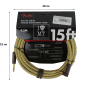 Кабель инструментальный FENDER CABLE DELUXE SERIES 15' ANGLED TWEED