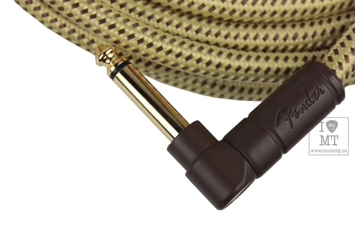 Кабель инструментальный FENDER CABLE DELUXE SERIES 15' ANGLED TWEED
