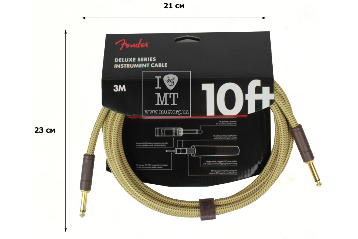 Kabel instrumentowy FENDER CABLE DELUXE SERIES 10' TWEED