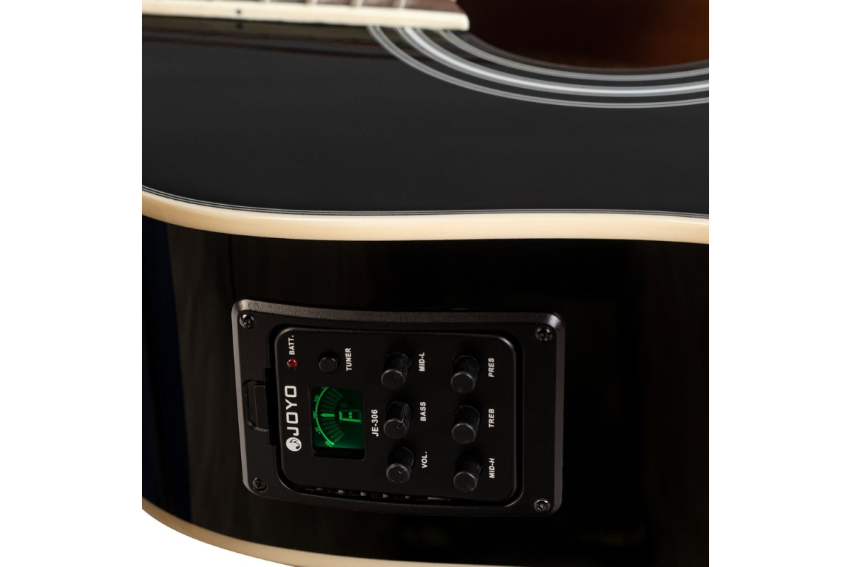 ROCKDALE Maverick D6 CE BLACK GLOSS electro-acoustic guitar