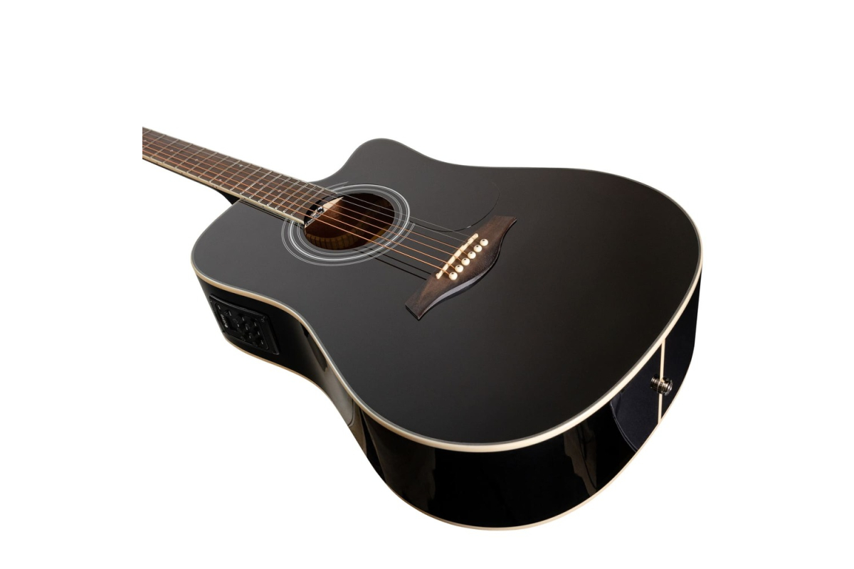 ROCKDALE Maverick D6 CE BLACK GLOSS electro-acoustic guitar