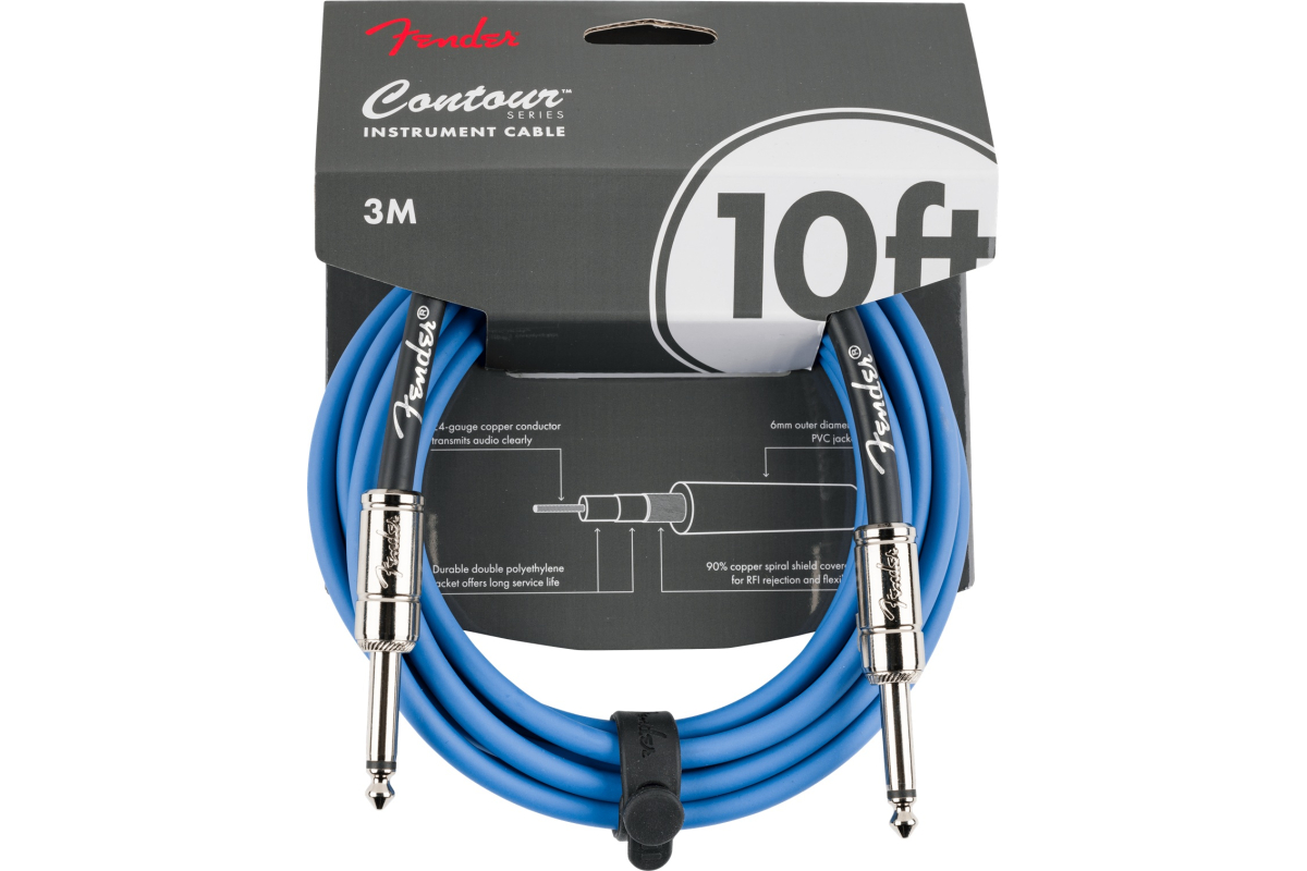 Кабель инструментальный FENDER CABLE CONTOUR SERIES 10' LAKE PLACID BLUE
