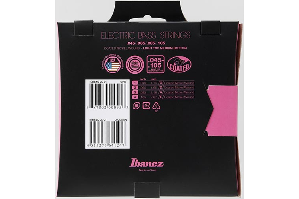 Struny do gitar basowych IBANEZ IEBS4C BASS GUITAR STRING 45-105
