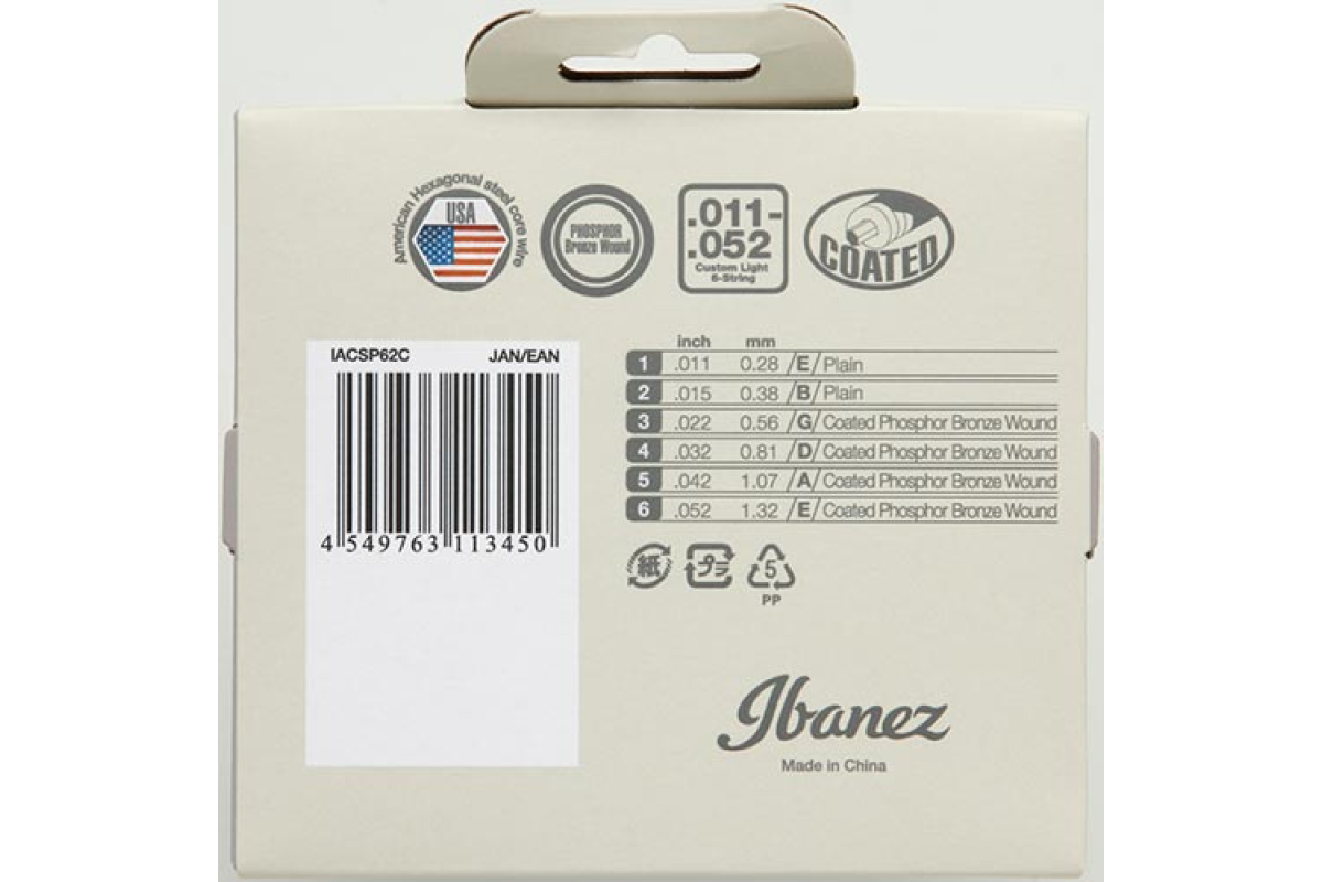 Struny do gitar akustycznych IBANEZ IACSP62C ACOUSTIC GUITAR STRING 11-52