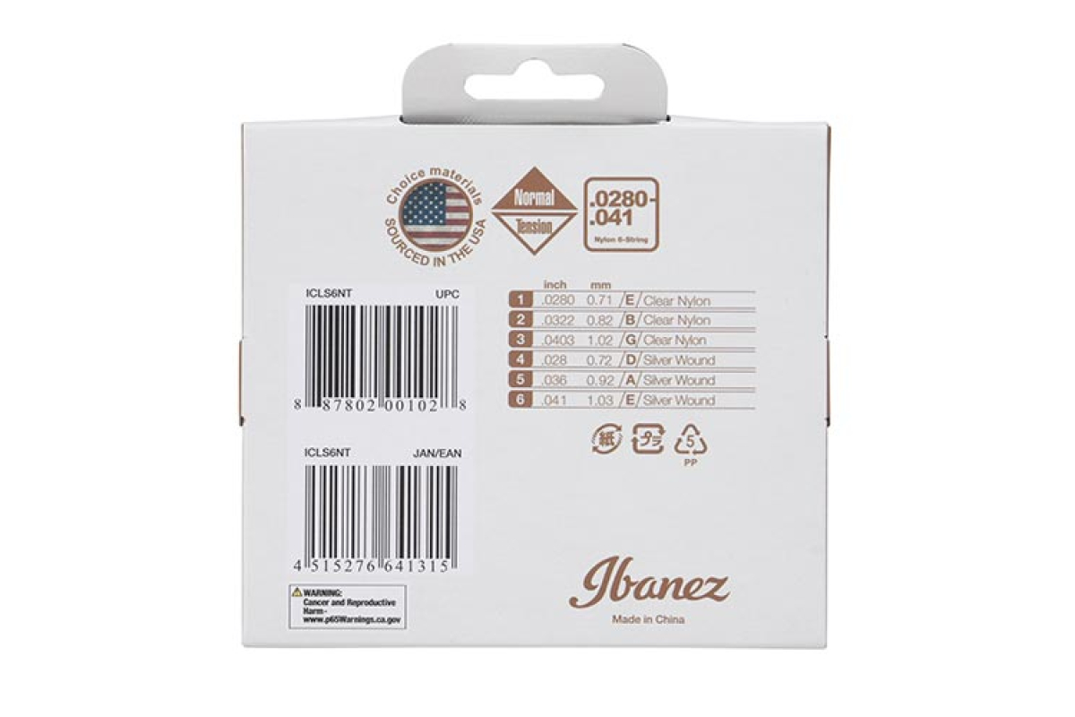 Струны для классических гитар IBANEZ ICLS6NT CLASSIC GUITAR STRING 28-41