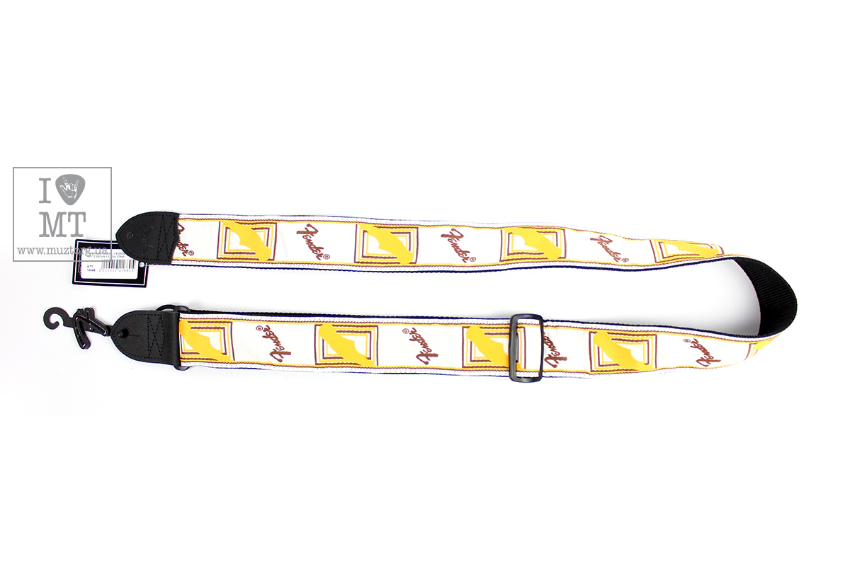 Ремень гитарный FENDER STRAP 2" MONOGRAMMED WHITE BROWN YELLOW