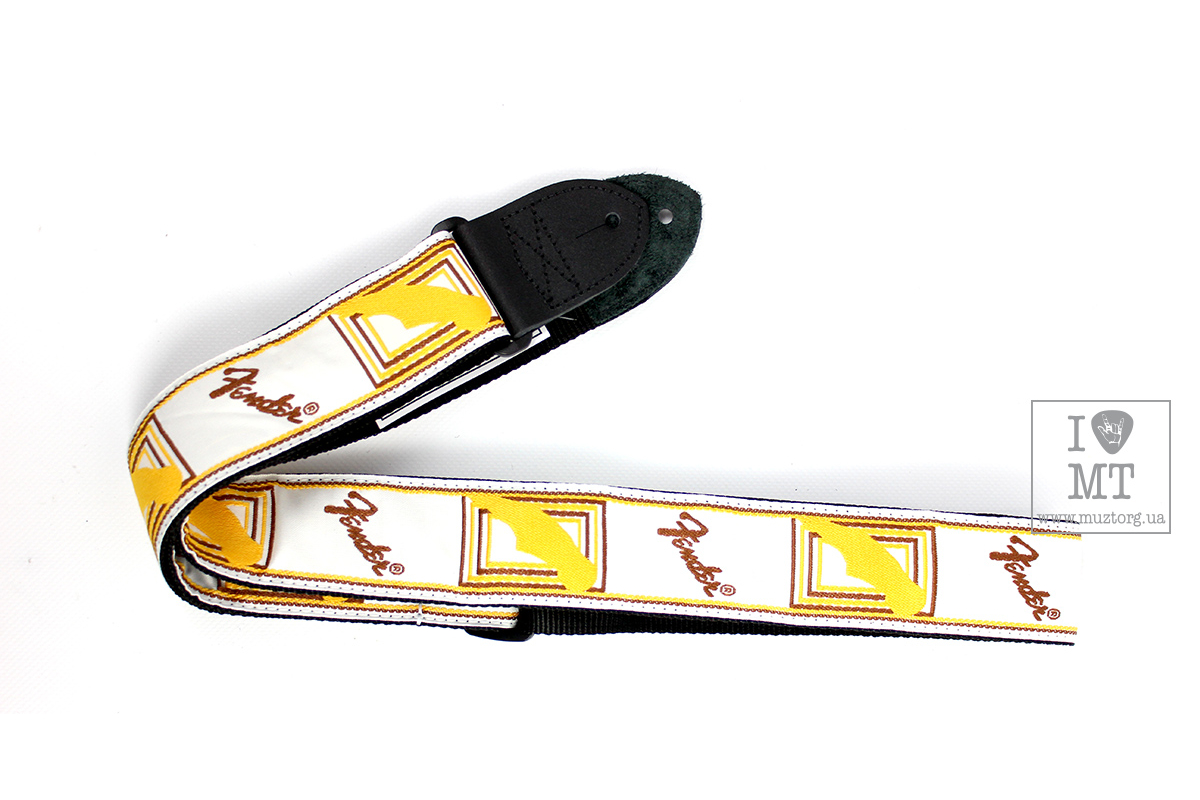 Ремень гитарный FENDER STRAP 2" MONOGRAMMED WHITE BROWN YELLOW