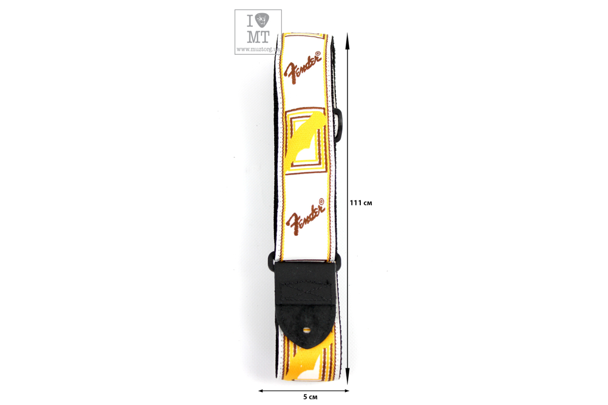 Ремень гитарный FENDER STRAP 2" MONOGRAMMED WHITE BROWN YELLOW