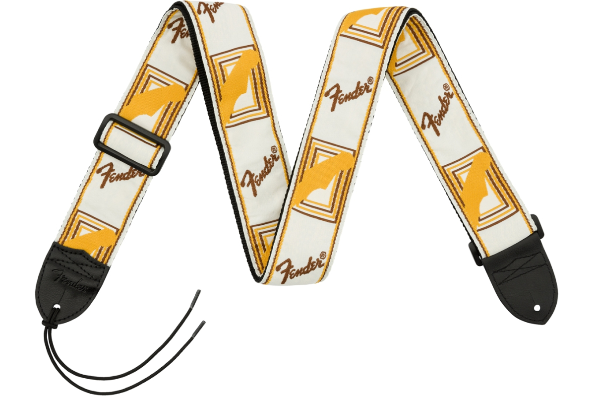 Ремень гитарный FENDER STRAP 2" MONOGRAMMED WHITE BROWN YELLOW