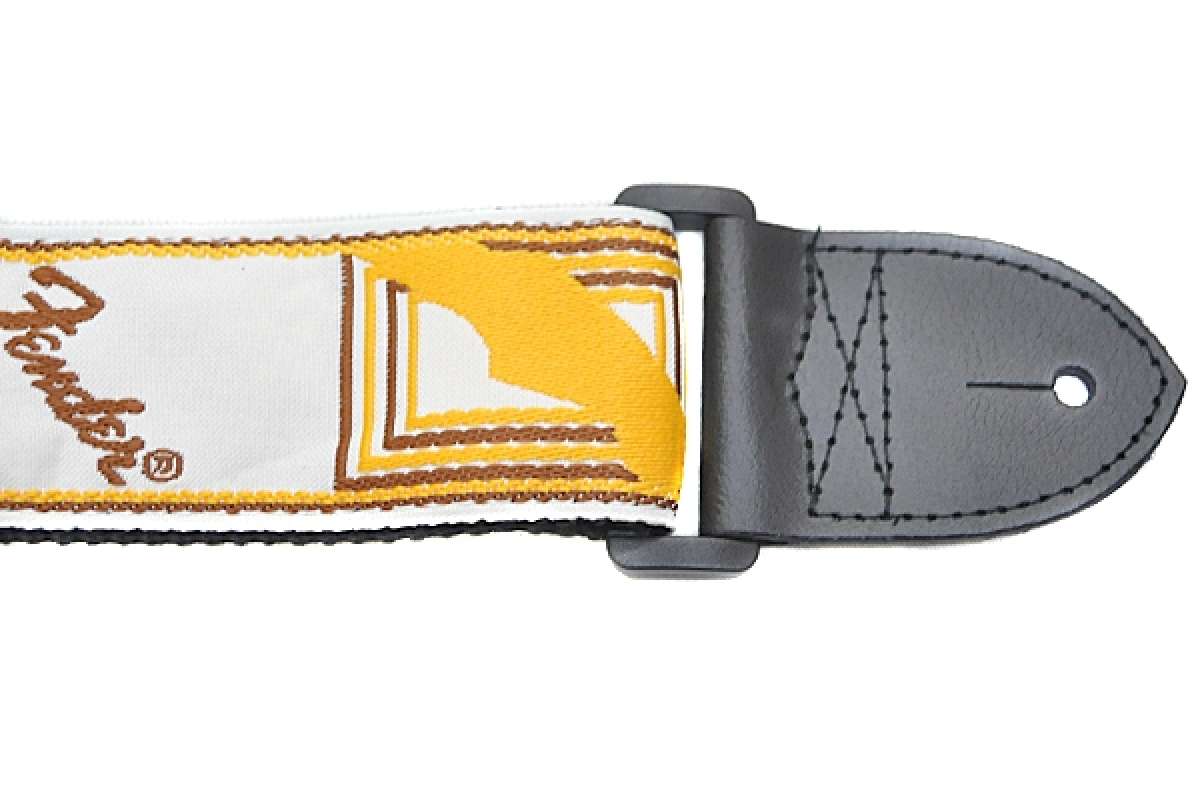 Ремень гитарный FENDER STRAP 2" MONOGRAMMED WHITE BROWN YELLOW