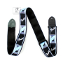 Ремень гитарный FENDER STRAP 2" MONOGRAMMED BLACK LIGHT GREY MEDIUM BLUE