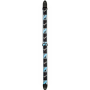 Ремень гитарный FENDER STRAP 2" MONOGRAMMED BLACK LIGHT GREY MEDIUM BLUE