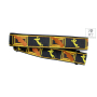 Kytarový popruh FENDER STRAP 2" MONOGRAMMED BLACK/YELLOW/BROWN