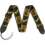 Kytarový popruh FENDER STRAP 2" MONOGRAMMED BLACK/YELLOW/BROWN