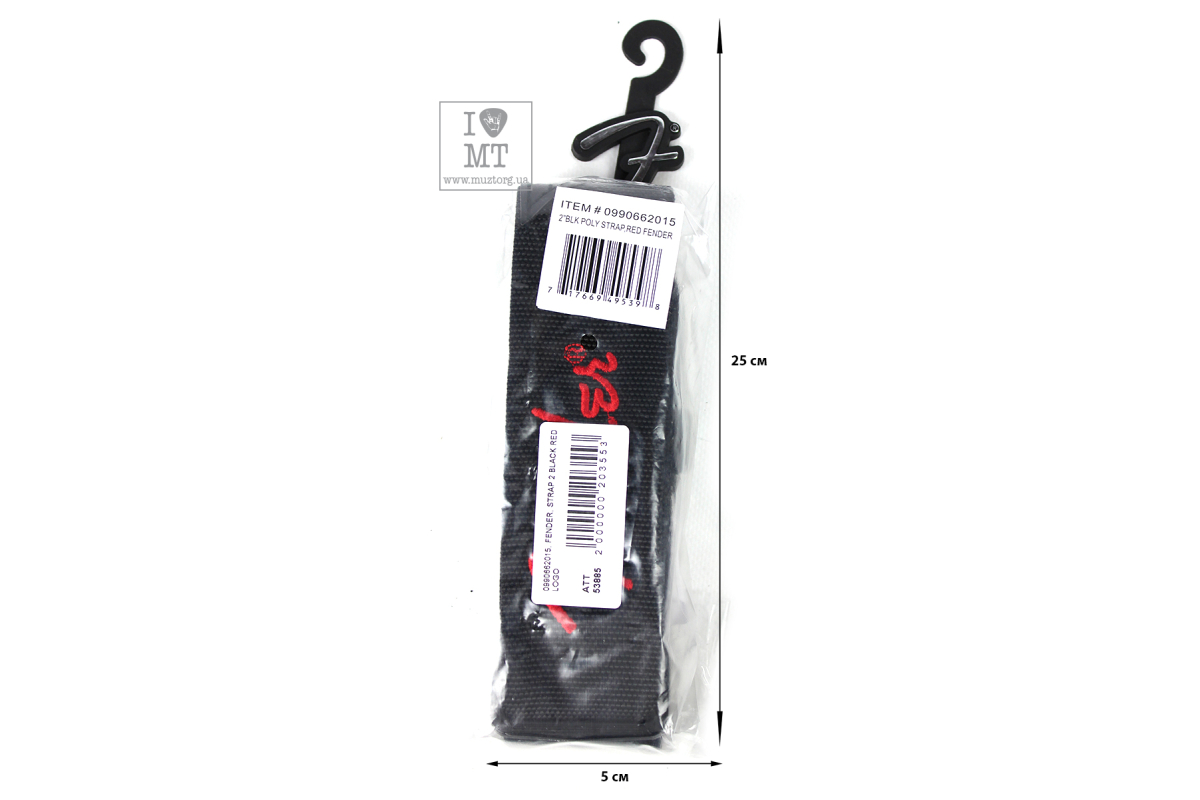 Pasek gitarowy FENDER STRAP 2" BLACK RED LOGO
