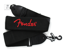 FENDER STRAP 2" BLACK RED LOGO Guitar Strap