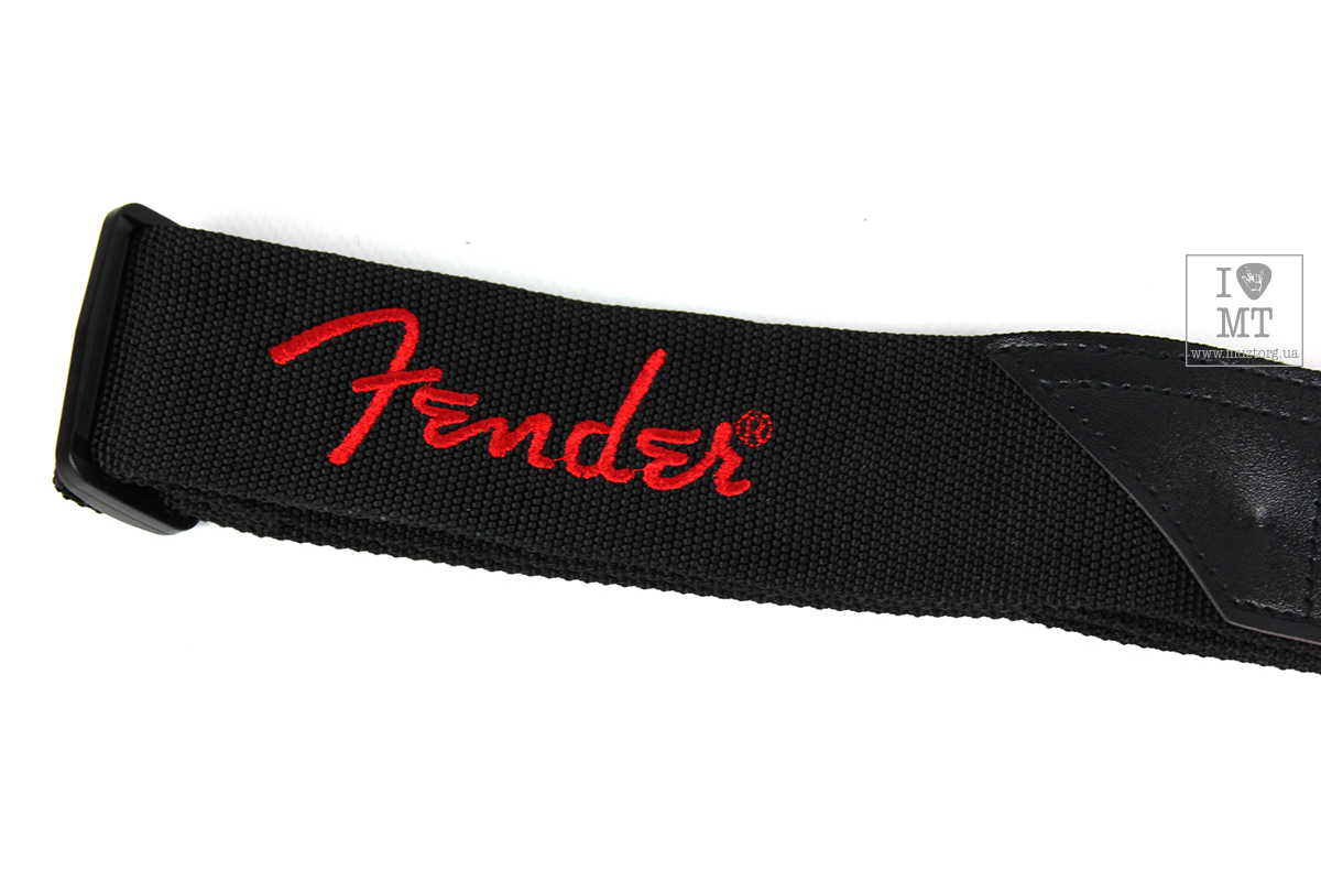 Pasek gitarowy FENDER STRAP 2" BLACK RED LOGO