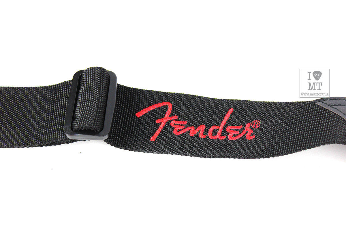 Pasek gitarowy FENDER STRAP 2" BLACK RED LOGO