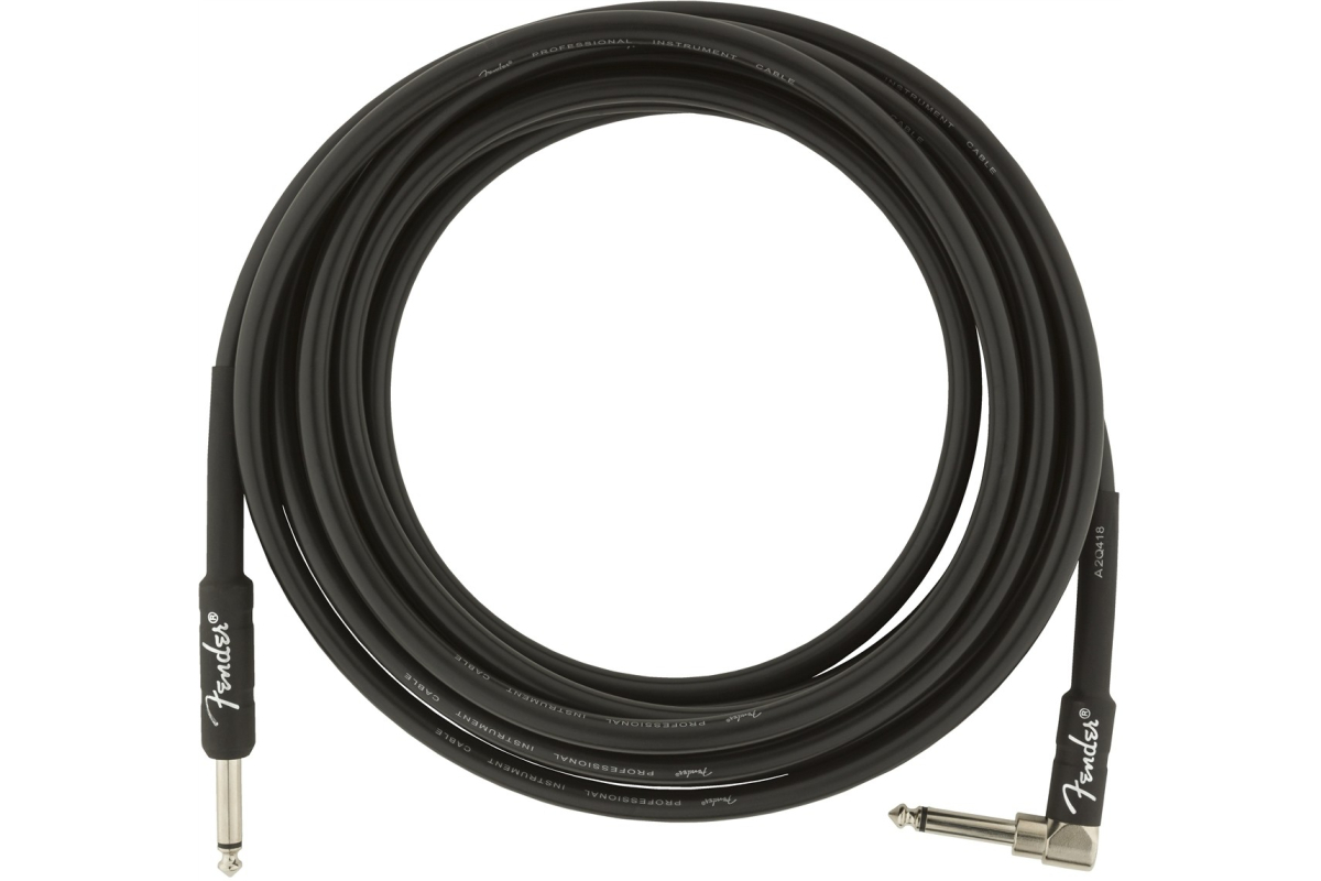 Кабель инструментальный FENDER CABLE PROFESSIONAL SERIES 18.6' ANGLED BLACK