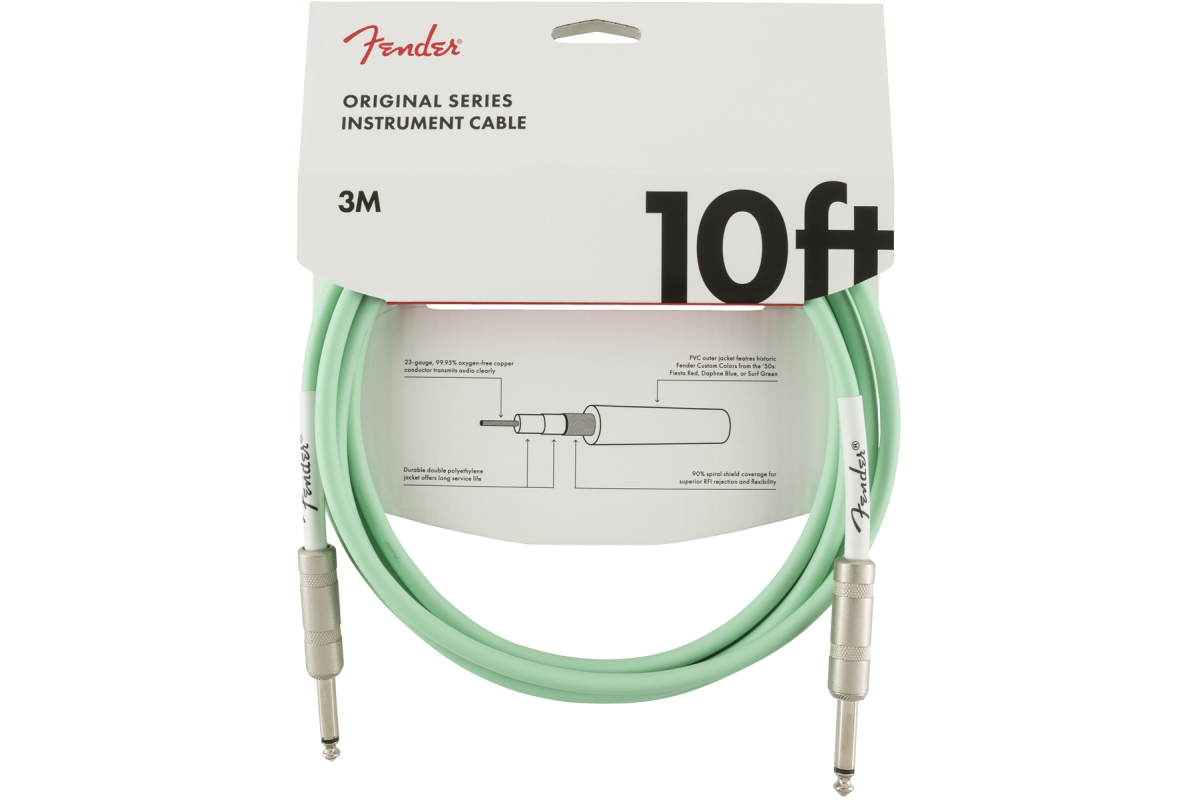 Кабель інструментальний FENDER CABLE ORIGINAL SERIES 10' SURF GREEN
