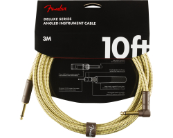 FENDER CABLE DELUXE SERIES 10' ANGLED TWEED
