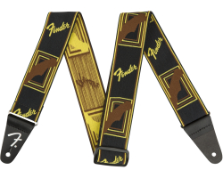 FENDER STRAP 2" WEIGHLESS MONOGRAMMED BLACK/YELLOW/BROWN