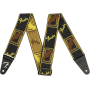 Pasek gitarowy FENDER STRAP 2" WEIGHLESS MONOGRAMMED BLACK/YELLOW/BROWN