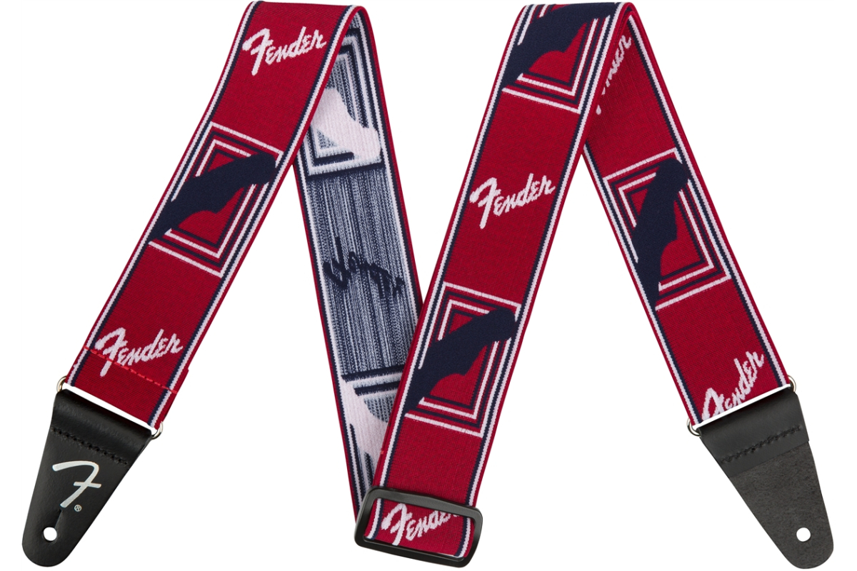 Pasek gitarowy FENDER STRAP 2" WEIGHLESS MONOGRAMMED RED/WHITE/BLUE