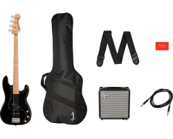Guitar Set with SQUIER AFFINITY SERIES PJ BASS START PACK BLACK