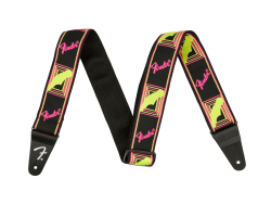 FENDER STRAP 2" NEON MONOGRAMMED YELLOW PINK Guitar Strap