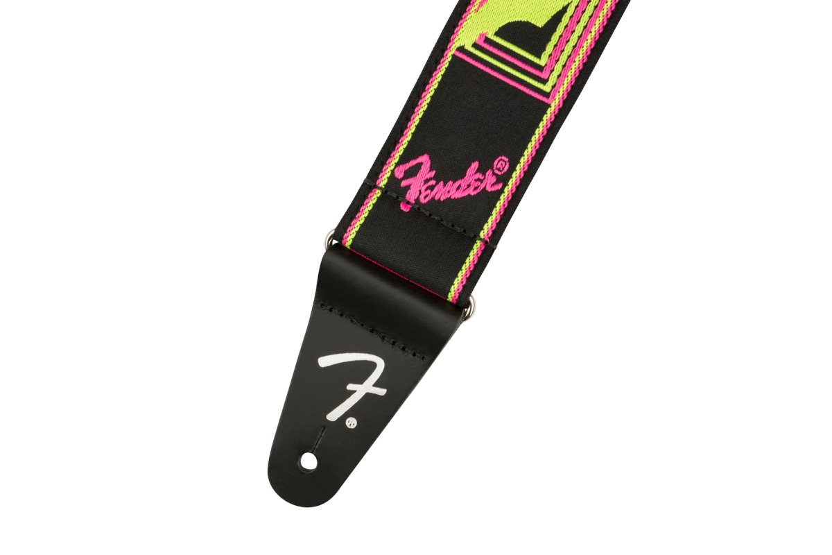 Kytarový popruh FENDER STRAP 2" NEON MONOGRAMMED YELLOW PINK