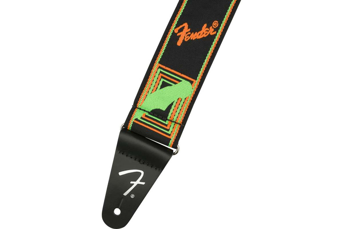 Ремень гитарный FENDER STRAP 2" NEON MONOGRAMMED GREEN ORANGE