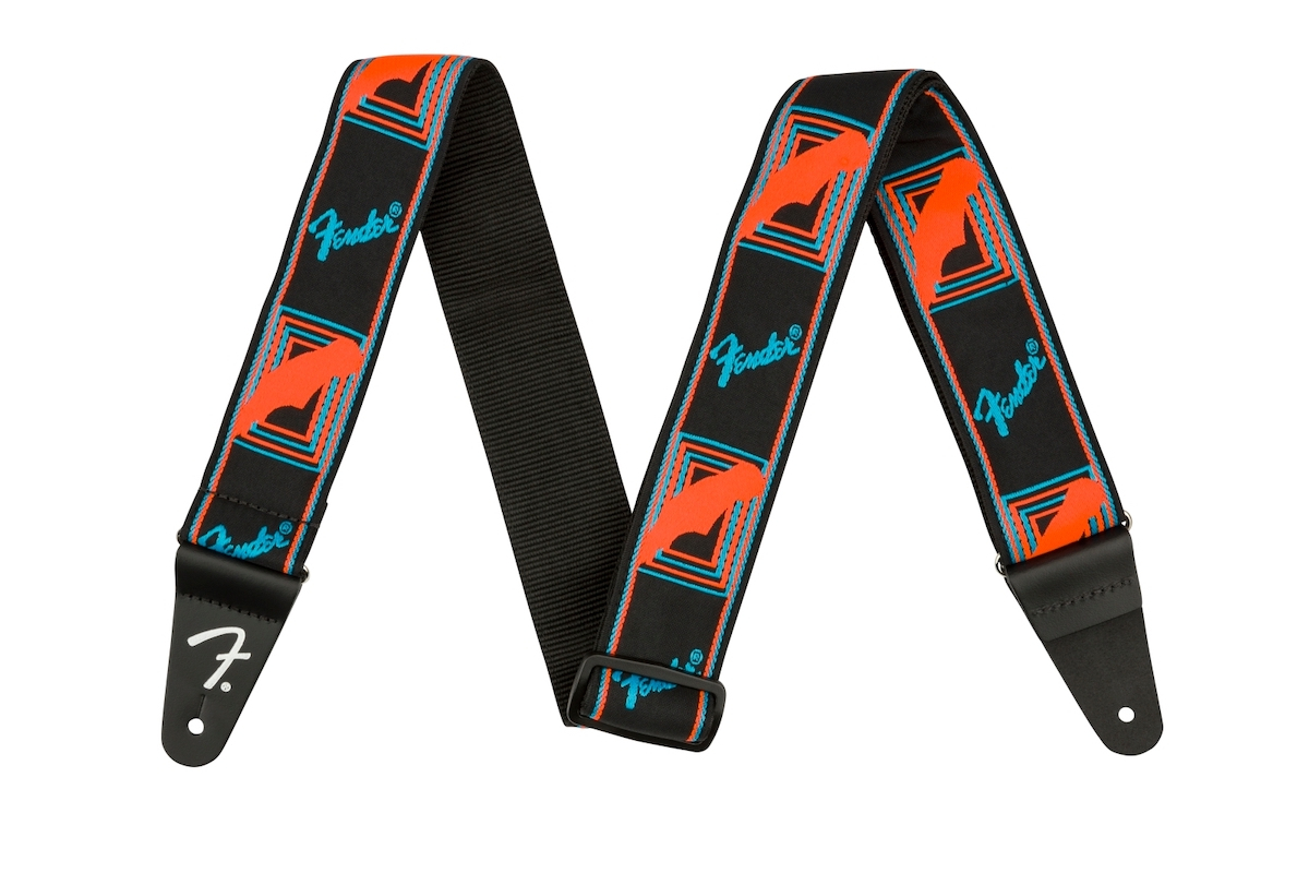 Ремень гитарный FENDER STRAP 2" NEON MONOGRAMMED BLUE ORANGE