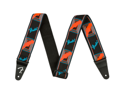 FENDER STRAP 2" NEON MONOGRAMMED BLUE ORANGE Guitar Strap