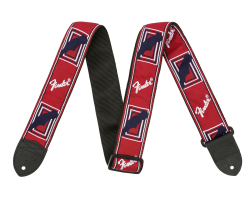 FENDER STRAP 2" MONOGRAMMED RED WHITE BLUE
