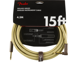 FENDER CABLE DELUXE SERIES 15' ANGLED TWEED