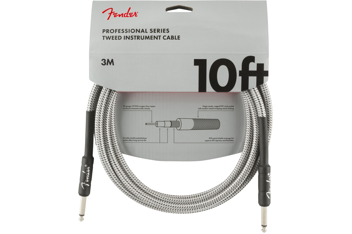 Nástrojový kabel FENDER CABLE PROFESSIONAL SERIES 10' WHITE TWEED