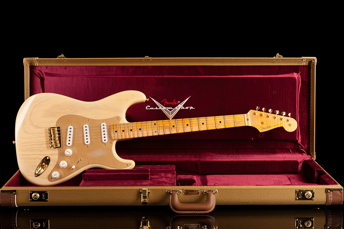 Gitara elektryczna FENDER CUSTOM SHOP LIMITED EDITION '55 HARDTAIL STRATOCASTER JOURNEYMAN RELIC GOLD HARDWARE NATURAL BLONDE