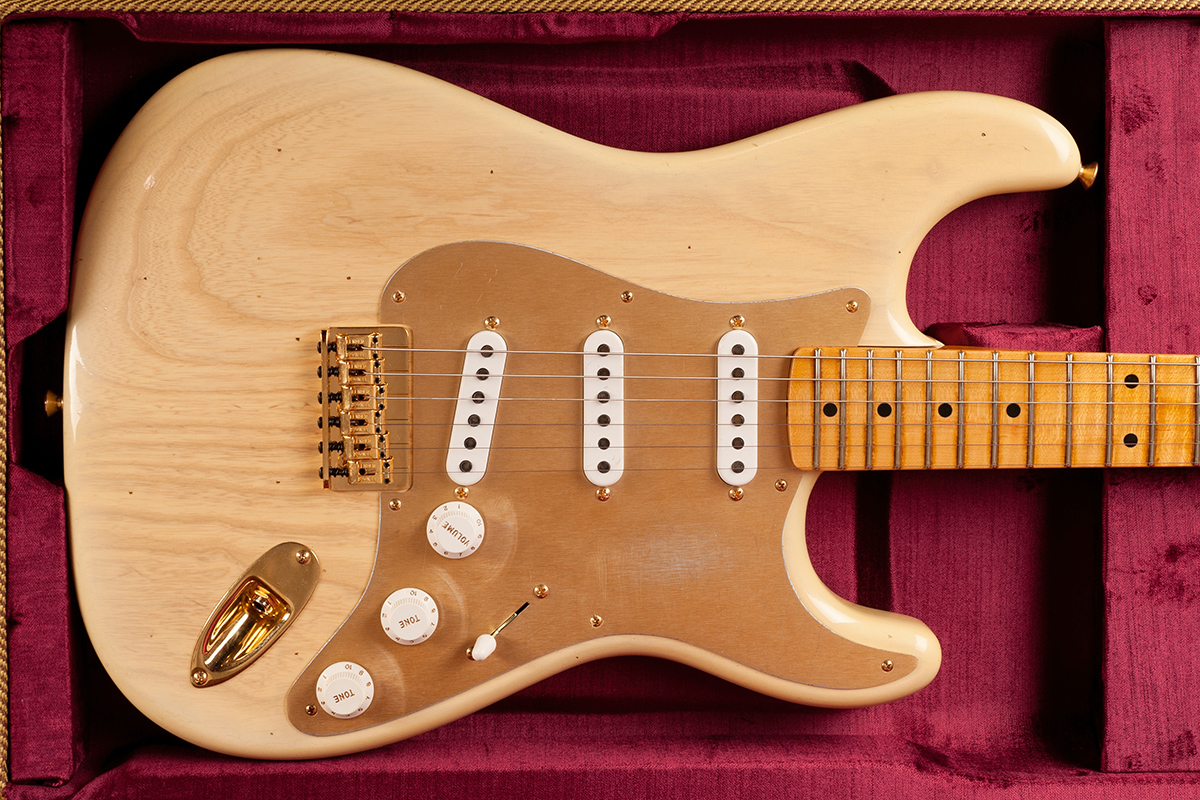 Gitara elektryczna FENDER CUSTOM SHOP LIMITED EDITION '55 HARDTAIL STRATOCASTER JOURNEYMAN RELIC GOLD HARDWARE NATURAL BLONDE