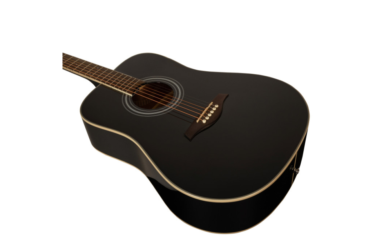 Akustická kytara ROCKDALE Maverick D6 BLACK Gloss