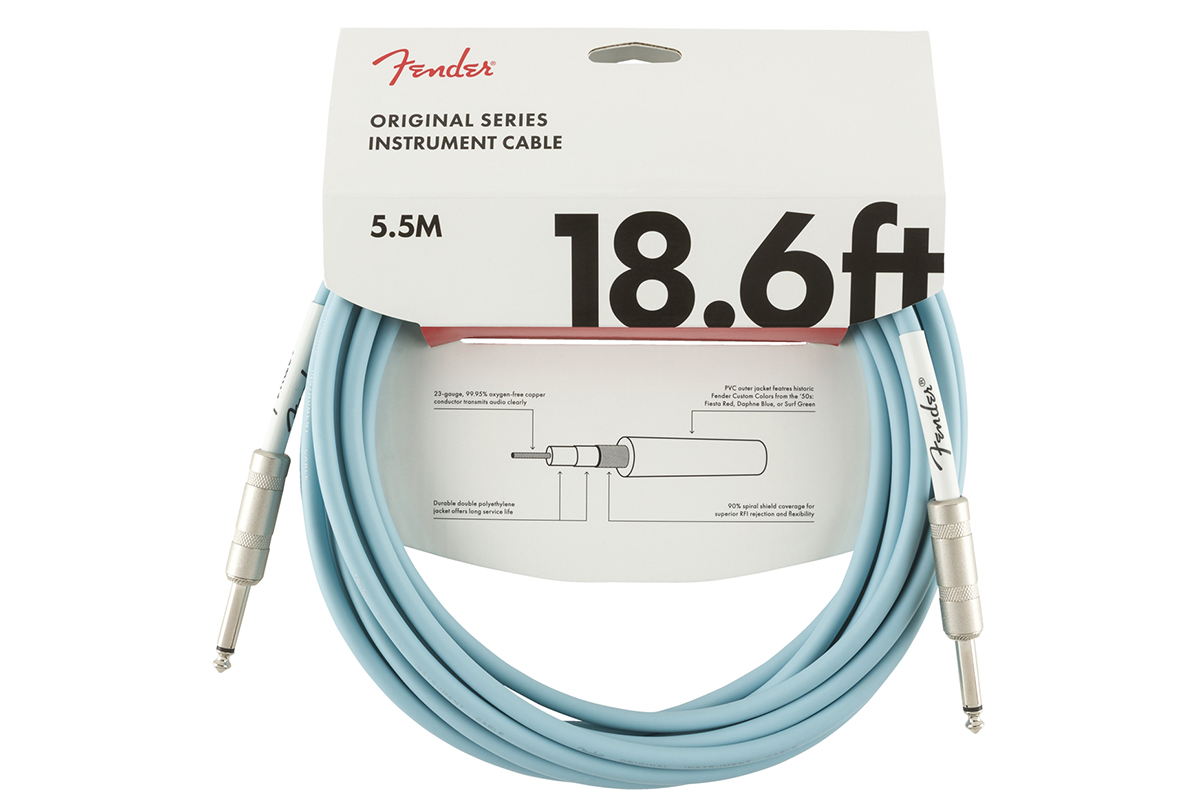 Кабель инструментальный FENDER CABLE ORIGINAL SERIES 18.6' DAPHNE BLUE