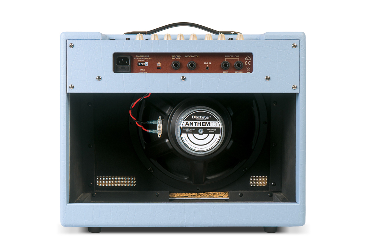 Gitarowy wzmacniacz BLACKSTAR DEBUT 50R BABY BLUE UNION FLAG