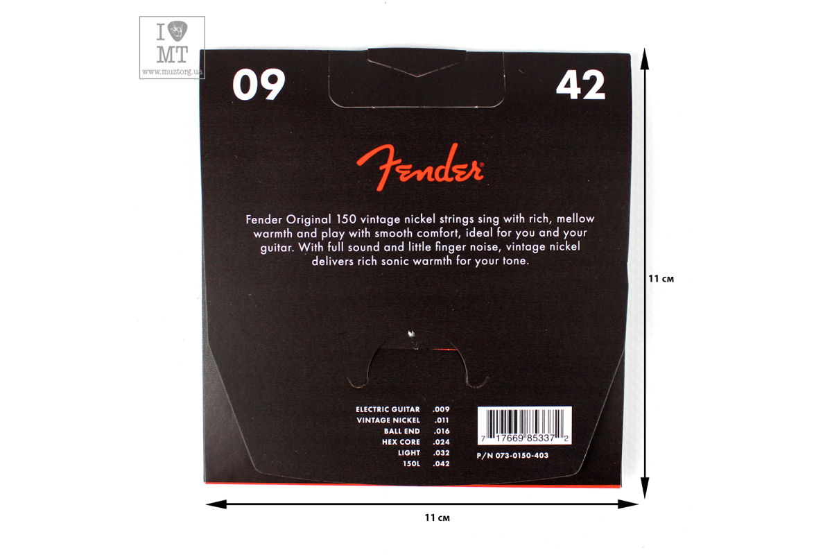 Струни для електрогітар FENDER 150L PURE NICKEL GUITAR STRING 9-42