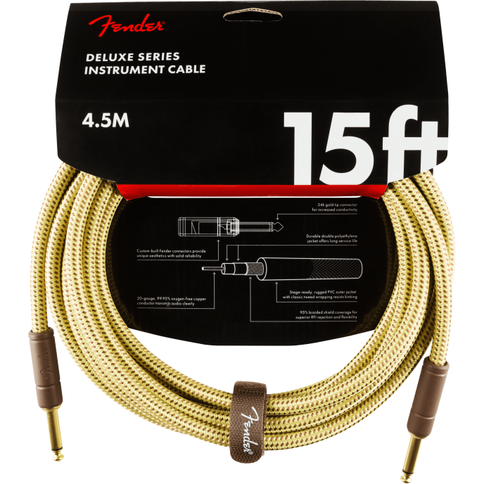 Fender Cable Deluxe Series 15' Tweed CABLE DELUXE SERIES 15' TWEED image 2