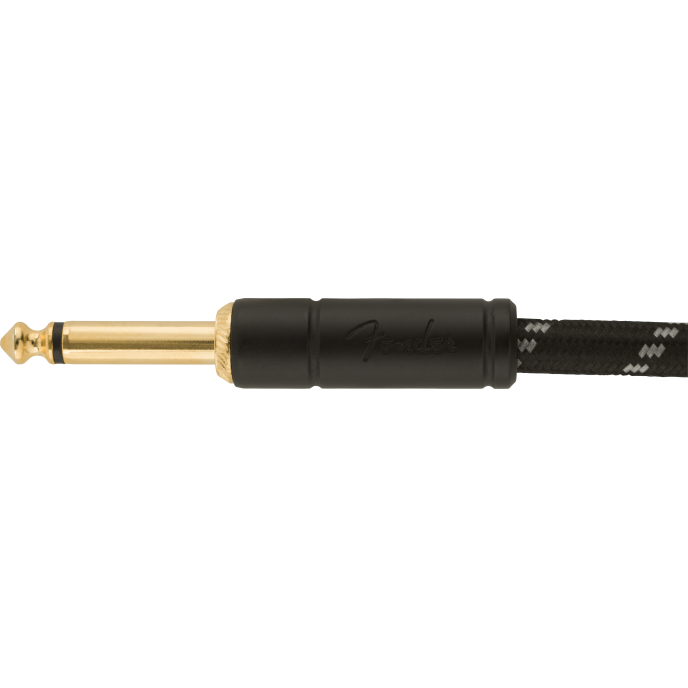 Fender Cable Deluxe Series 18.6' Angled Black Tweed CABLE DELUXE SERIES 18.6' TWEED image 1