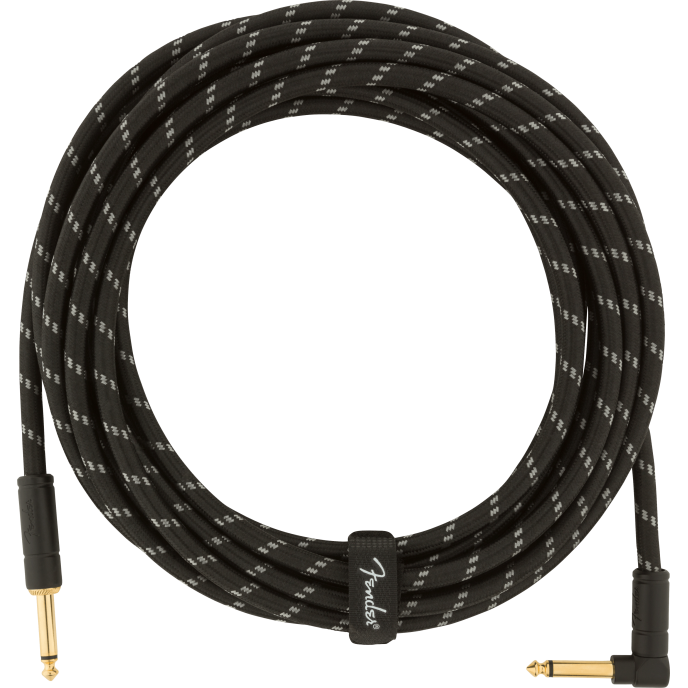 Fender Cable Deluxe Series 18.6' Angled Black Tweed CABLE DELUXE SERIES 18.6' TWEED image