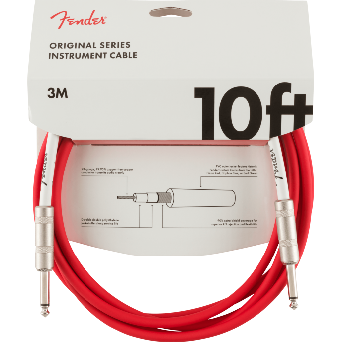 Fender Cable Original Series 10' Fiesta Red CABLE ORIGINAL SERIES 10' FRD image 2