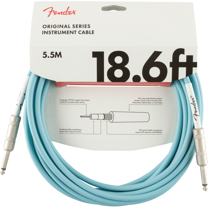 Fender Cable Original Series 18.6' Daphne Blue CABLE ORIGINAL SERIES 18.6' DNB image 2
